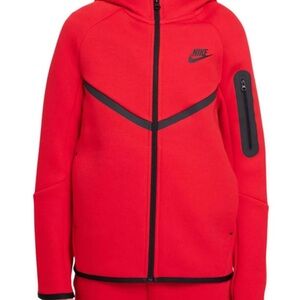 Nike Tech Red Hoodie with Black Accents